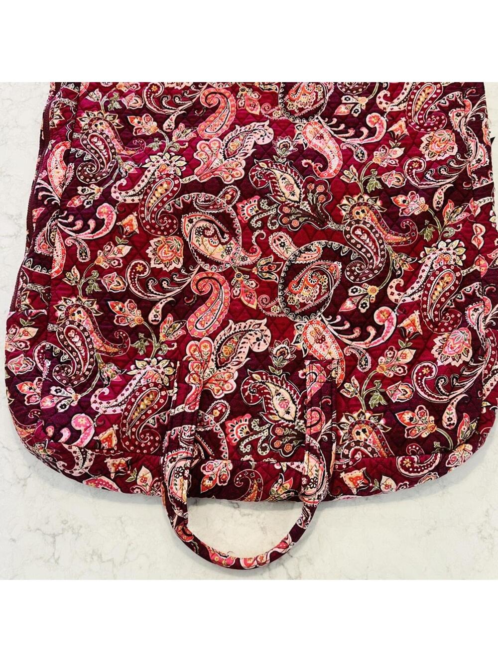 Vera Bradley Piccadilly Plum Large Quilted Garment Bag Travel Luggage Paisley - Picture 3 of 6